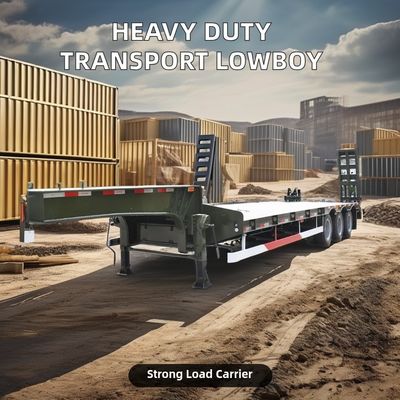 70 80 toneladas de semi-reboque lowboy extensivel para transporte de equipamentos pesados no melhor dos casos
