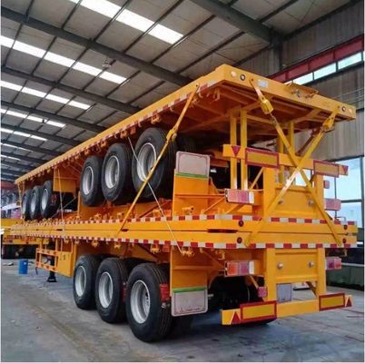 3 4 eixo Carga de navio e 20ft 40ft 45ft Container Flatbed Trailer com 80tons Max Payload