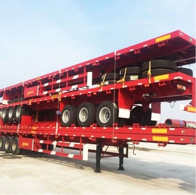 3 4 eixo Carga de navio e 20ft 40ft 45ft Container Flatbed Trailer com 80tons Max Payload
