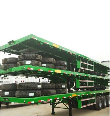 3 4 eixo Carga de navio e 20ft 40ft 45ft Container Flatbed Trailer com 80tons Max Payload