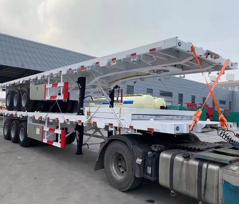 90T Max Payload Steel 20FT 40FT Container Flatbed Semi-Trailer com 12r22.5 Pneus