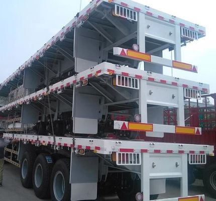 90T Max Payload Steel 20FT 40FT Container Flatbed Semi-Trailer com 12r22.5 Pneus