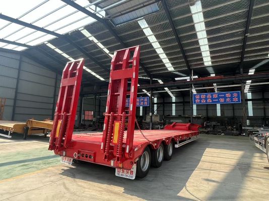 Semi-remolque de carga pesada profissional com 3 eixos e 4 eixos, carga máxima 30000 kg