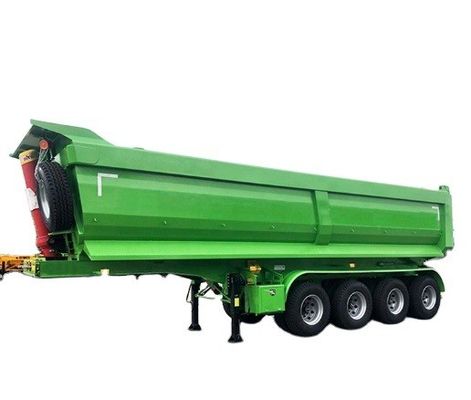 Q345B / T700 Semi-reboque de descarga traseiro de quatro eixos de aço para transporte de minério