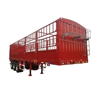 3 eixos 12 pneu 40-60 toneladas mais barato estaca transporte de animais carga vedação caminhão semi-reboque