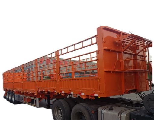 Wosheng 40-100ton Utility Side Wall Open Livestock Vegetable Fence Truck Trailer com tracção