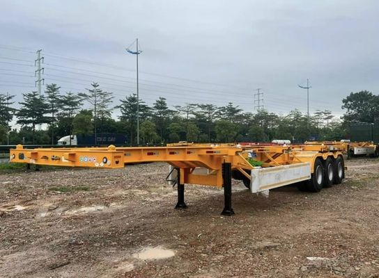 3 eixos 20-40 pés de transporte de contêineres esqueleto semi-reboque com sistema de travagem de dupla linha