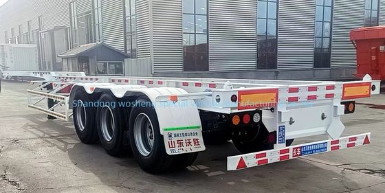 Utilização e transporte de contentores Semi-reboque esqueleto com sistema de travagem de dupla linha