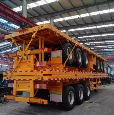Container de cama plana Semi-trailer 40FT 45FT 48FT Rim 9.00-22.5 opcional 12400*2610*1550mm