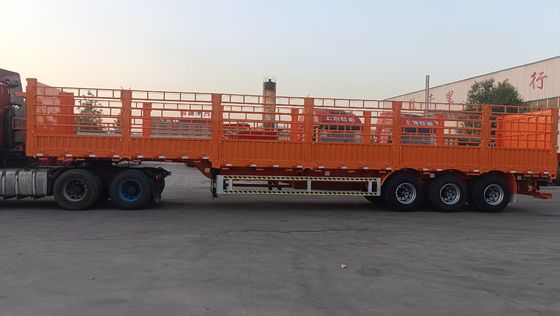 Wosheng 40-100ton Utility Side Wall Open Livestock Vegetable Fence Truck Trailer com tracção
