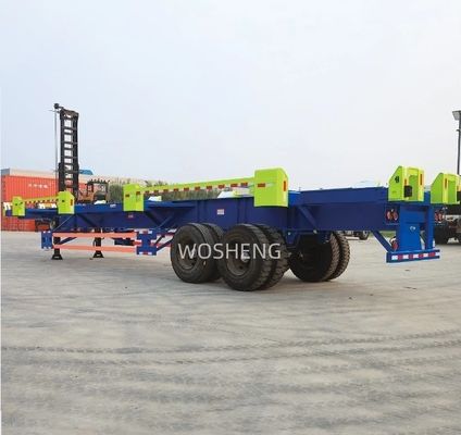 2 eixos 20FT 40FT Wharf Combined Transportation Skeleton Container Trailer