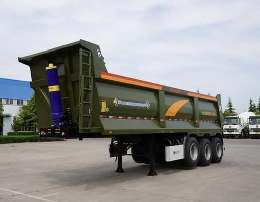 Semi-remolque traseiro de descarga de 60T de capacidade quadrada para transporte de grãos de areia e pedra