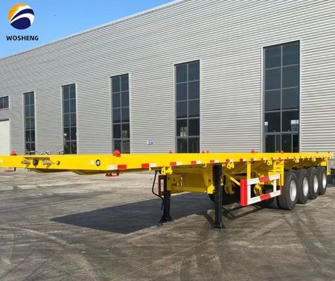 Suspensão mecânica 40FT Tri-Axle Flatbed Semi-Trailer para contêiner ou máquinas