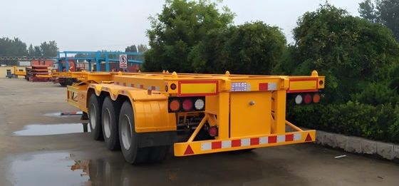 Wosheng Material Q345B T700 Container Chassis 3 Axle 4 Axle Truck Trailer para transporte marítimo