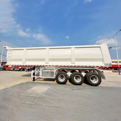 3 eixos U/Forma quadrada Dumpper Dumping Tipper Hidráulico Rear Tipping Truck Semi-Dump Trailer