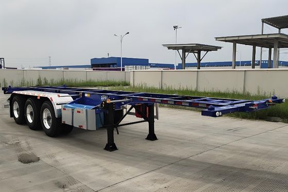 Wosheng 3 Axle Skeleton Semi-Trailer Max Payload 50 toneladas para transporte de contêineres