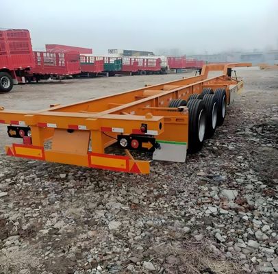 Wosheng 3 Axle Skeleton Semi-Trailer Max Payload 50 toneladas para transporte de contêineres