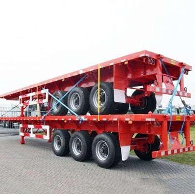 55 toneladas Capacidade de carga Container Flatbed Semi Trailer 3 Eixo 4 Eixo Personalização