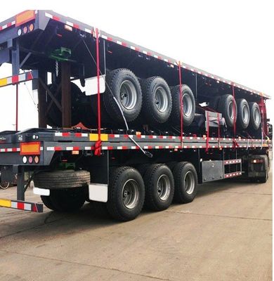 55 toneladas Capacidade de carga Container Flatbed Semi Trailer 3 Eixo 4 Eixo Personalização