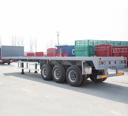 55 toneladas Capacidade de carga Container Flatbed Semi Trailer 3 Eixo 4 Eixo Personalização