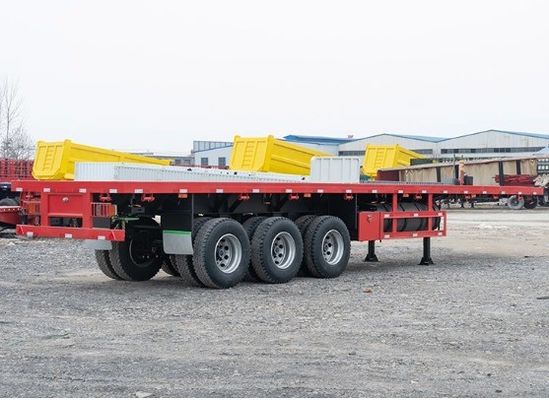 55 toneladas Capacidade de carga Container Flatbed Semi Trailer 3 Eixo 4 Eixo Personalização