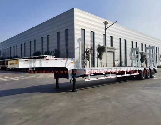 Carga útil de 40-100 toneladas Suspensão mecânica Semi-reboque de 40 pés de largura com pneu 12R22.5
