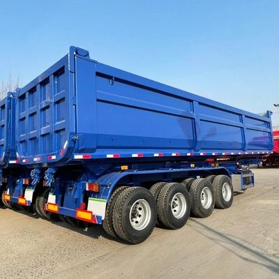 cilindro hidráulico em forma de U 3 eixos de descarga de descarga traseira de descarga semi-reboque com mola de folha