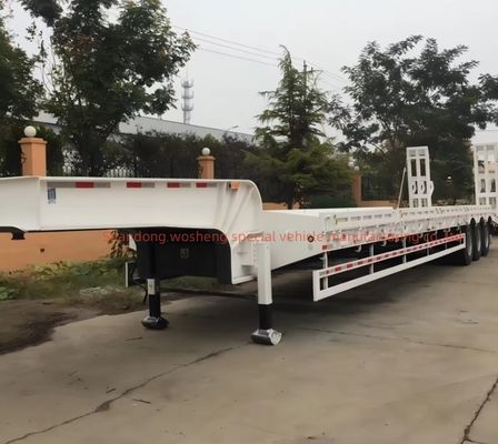 Carga útil de 40-100 toneladas Suspensão mecânica Semi-reboque de 40 pés de largura com pneu 12R22.5