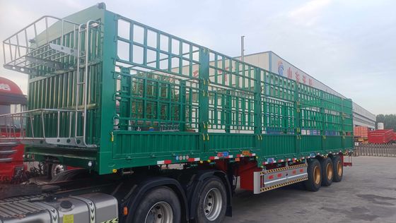 Semi-reboque de estacas de aço para transporte de gado e vegetais