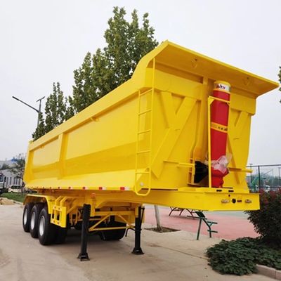 Círculo hidráulico de carga pesada 3 eixos 45cbm 50cbm Trailers de descarga traseiros em forma de U para caminhões