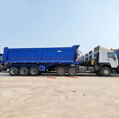 Círculo hidráulico de carga pesada 3 eixos 45cbm 50cbm Trailers de descarga traseiros em forma de U para caminhões