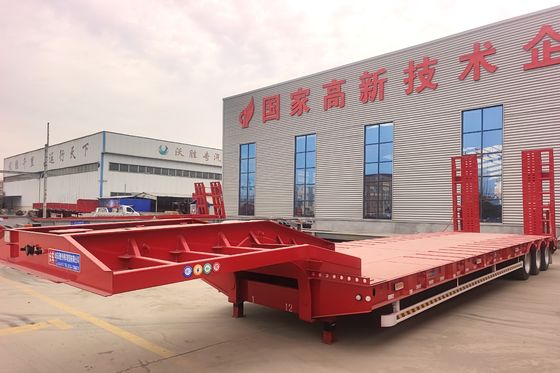 Trailers de cama baixa de 3 eixos de contêiner de semi-trailers 16000x2500x1100mm