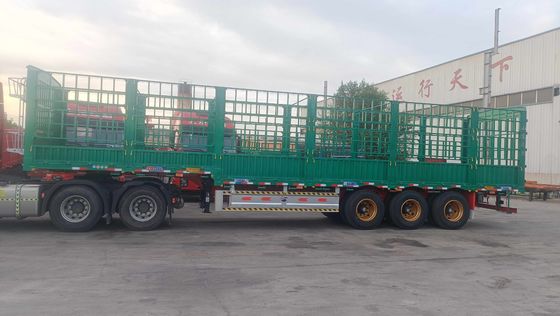 Semi-reboque de estacas de aço para transporte de gado e vegetais
