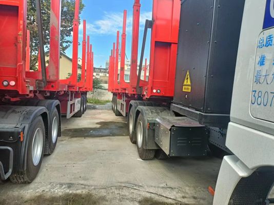 Transportar troncos e rebar com a nossa 3 eixos de madeira de cama plana Semi-remolque King Pin Opções