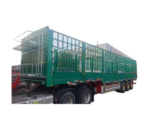 Transporte de gado e vegetais 3/4 eixos vedação estaca de aço semi-reboque de Wosheng