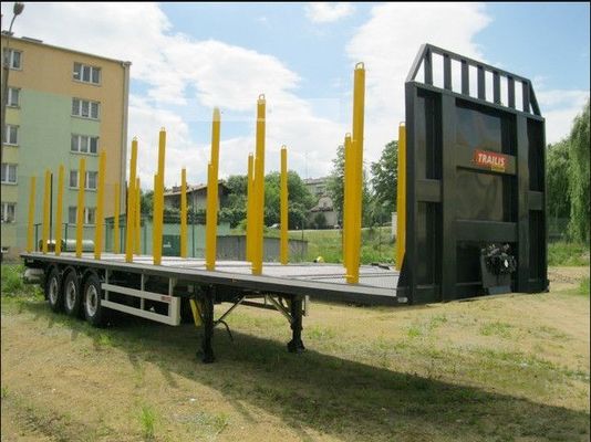 Semi-reboque de 3 eixos 4 eixos 5 eixos para transporte de madeira e madeira
