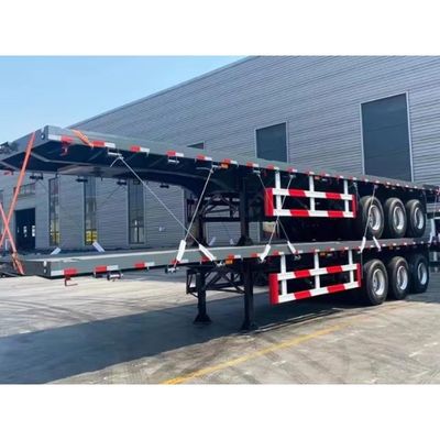 Venda 3/4 eixo 20T-80T Tare peso contêiner de cama plana semi-reboque para dentro do orçamento