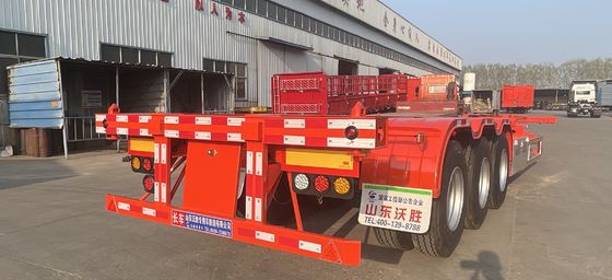 Container de transporte de 3 eixos esqueleto chassis semi-reboque com Q345B feixe principal