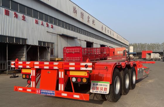 Container de transporte de 3 eixos esqueleto chassis semi-reboque com Q345B feixe principal