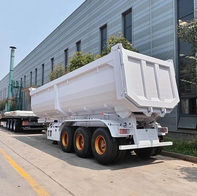 ShanDong WS 3 eixos 20-100 toneladas traseira de desvio reboque hidráulico material de aço traseiro de descarga semi-reboque