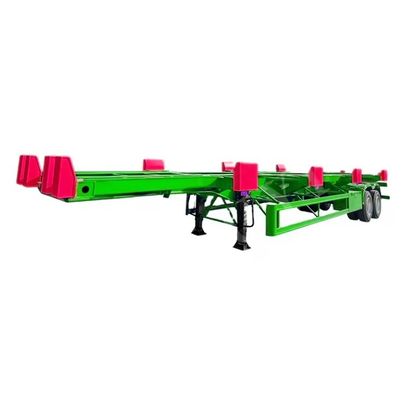 Feixe principal Q345B Altura 500 mm Container Skeleton Semi-trailer para Porto de Transporte de Cargas