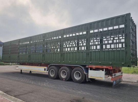 Semi-reboque de carga de vedação de queda lateral alta com trenó de aterragem de carga pesada SAF de duas velocidades de 28 t