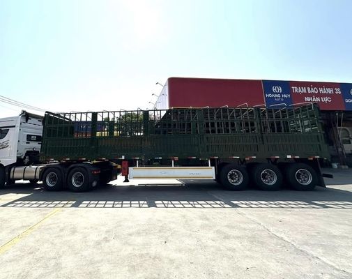 Semi-reboque de carga de vedação de queda lateral alta com trenó de aterragem de carga pesada SAF de duas velocidades de 28 t
