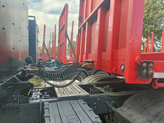 Semi-reboque com colunas laterais Suspensão mecânica