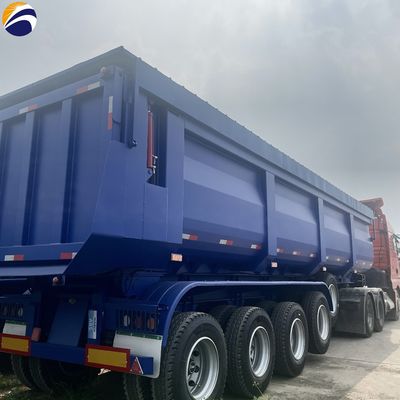 Semi-remolque de 4 eixos hidráulico traseiro para transporte de grãos de areia