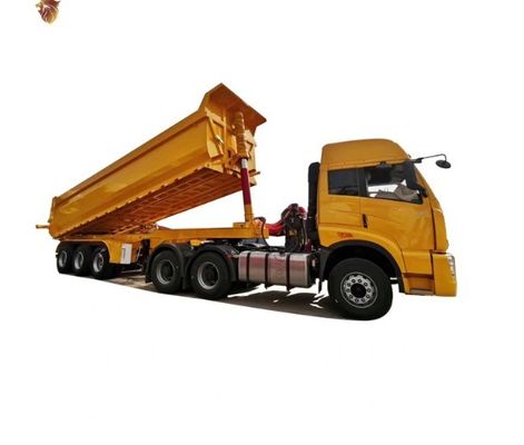 Semi-remolque de inclinação de ponta para remolque traseiro de estilo de descarga remolque remolque de 4 eixos hidráulico