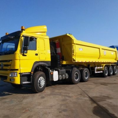 Semi-remolque de inclinação de ponta para remolque traseiro de estilo de descarga remolque remolque de 4 eixos hidráulico