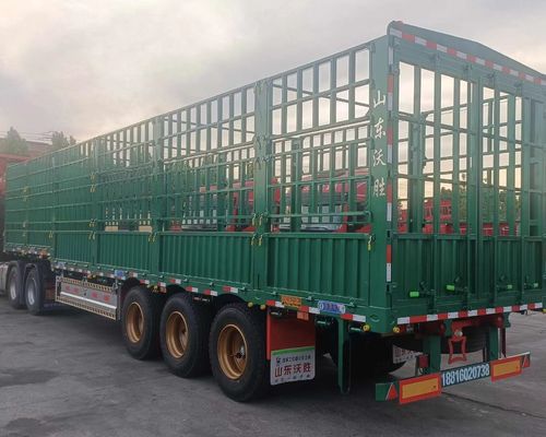 20-100 toneladas 3/4 eixos vedação estaca de aço Semi-reboque para transporte de gado e vegetais