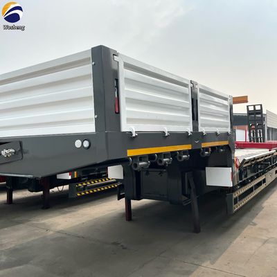 50 toneladas de reboque de cama baixa extensivel de pescoço de ganso removível Semi-reboque Lowboy com 4 eixos