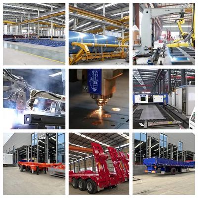 50 toneladas de reboque de cama baixa extensivel de pescoço de ganso removível Semi-reboque Lowboy com 4 eixos